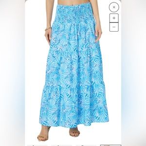 Lilly Pulitzer Aston Maxi Skirt in Blue By The Seashore size Small nwot $109